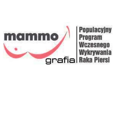 Logotyp – Mammografia – Populacyjny Program Wczesnego Wykrywania Raka Piersi.